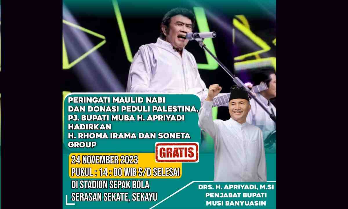 KABAR GEMBIRA! Jadwal Rhoma Irama dan Soneta ke Sekayu Dimajukan Jumat 24 November 2023