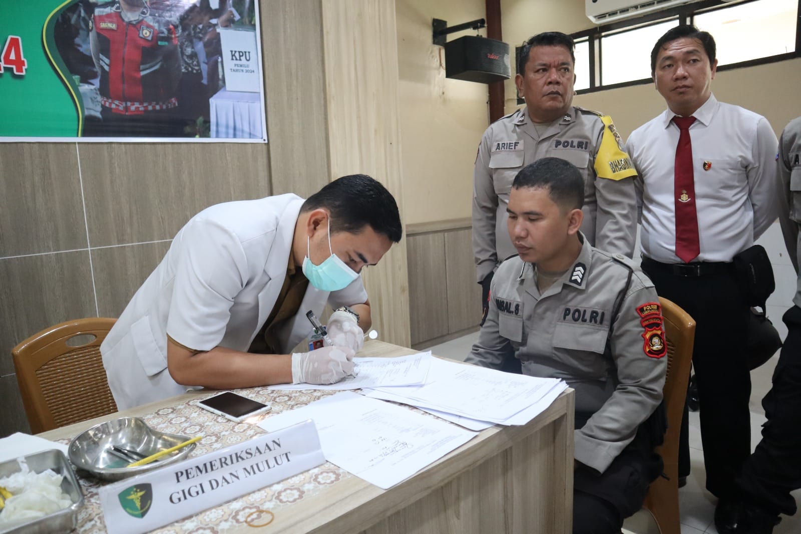 Tim Polres Lubuklinggau Kroscek Kesehatan Personel Pengamanan TPS