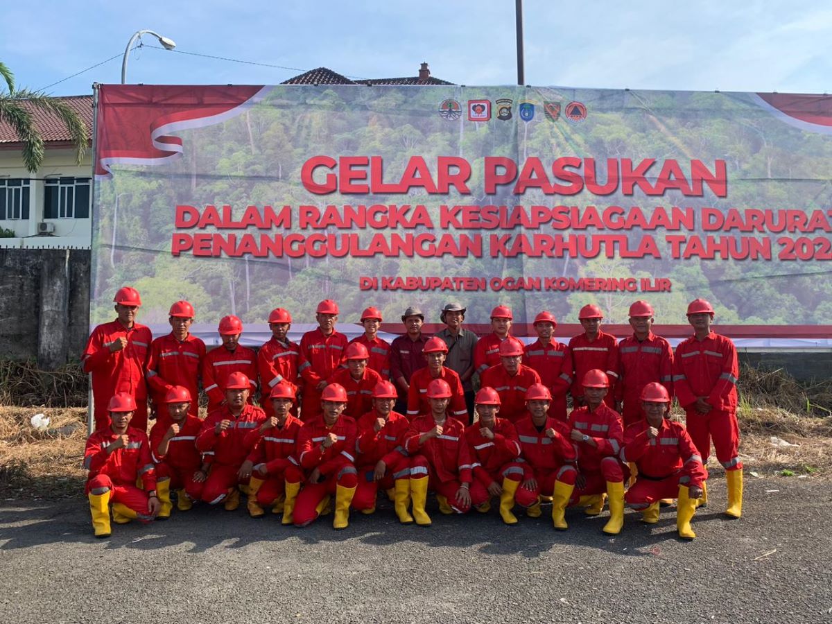 Apel Siaga Karhutla OKI 2024: PT Kelantan Sakti Siapkan Satgas dan Sarpras Karhutla Perusahaan