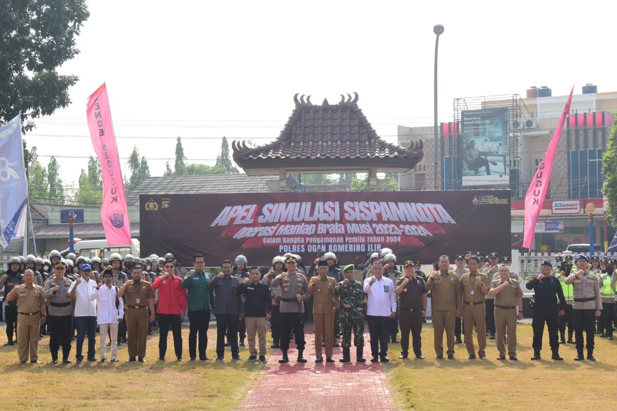 Gelar Simulasi Sispamkota, Polres OKI Bersiap Hadapi Pemilu 2024