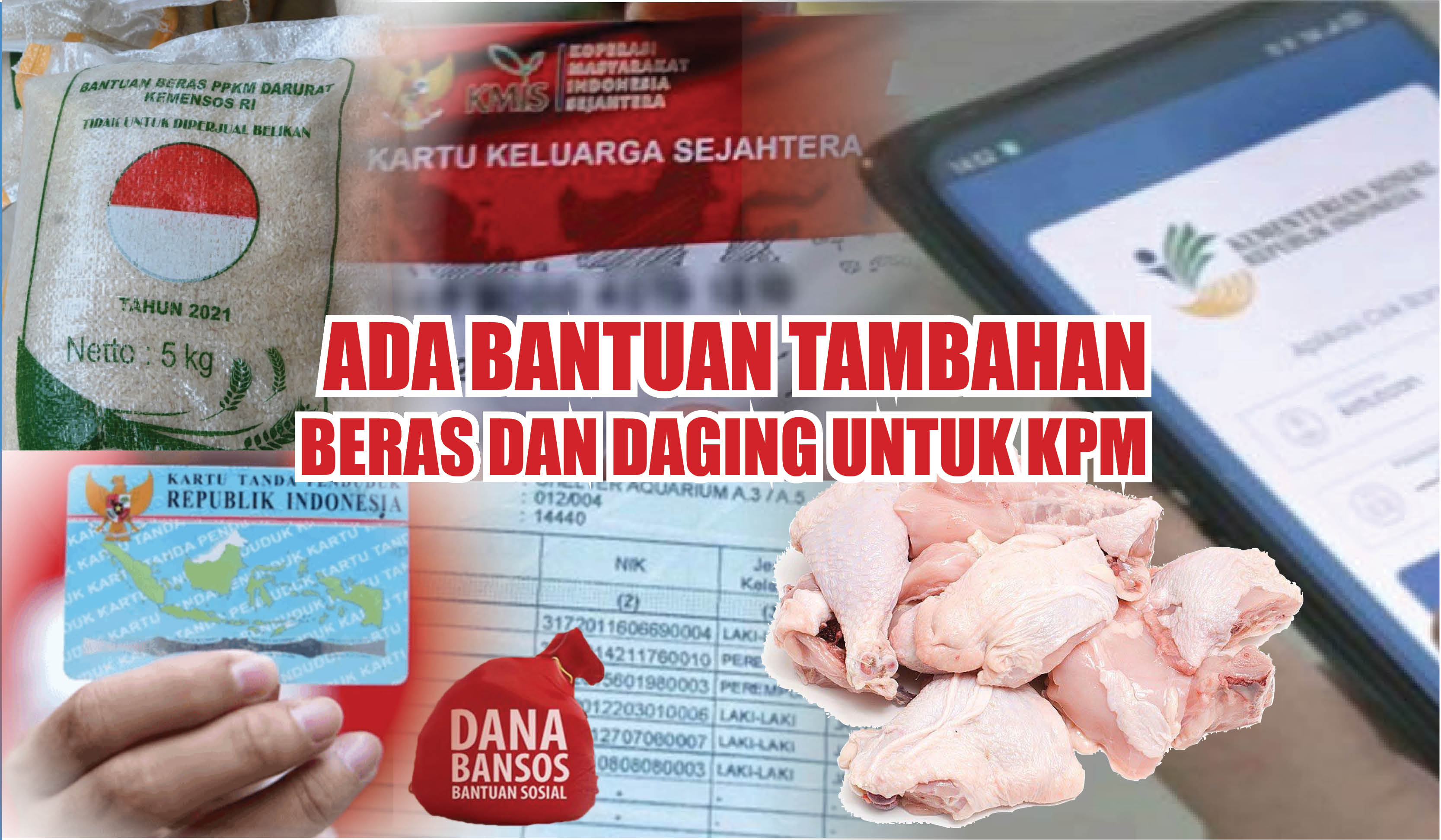 Cek Nama Anda, Ada Bantuan Tambahan Beras dan Daging untuk KPM yang Telah Tersalurkan