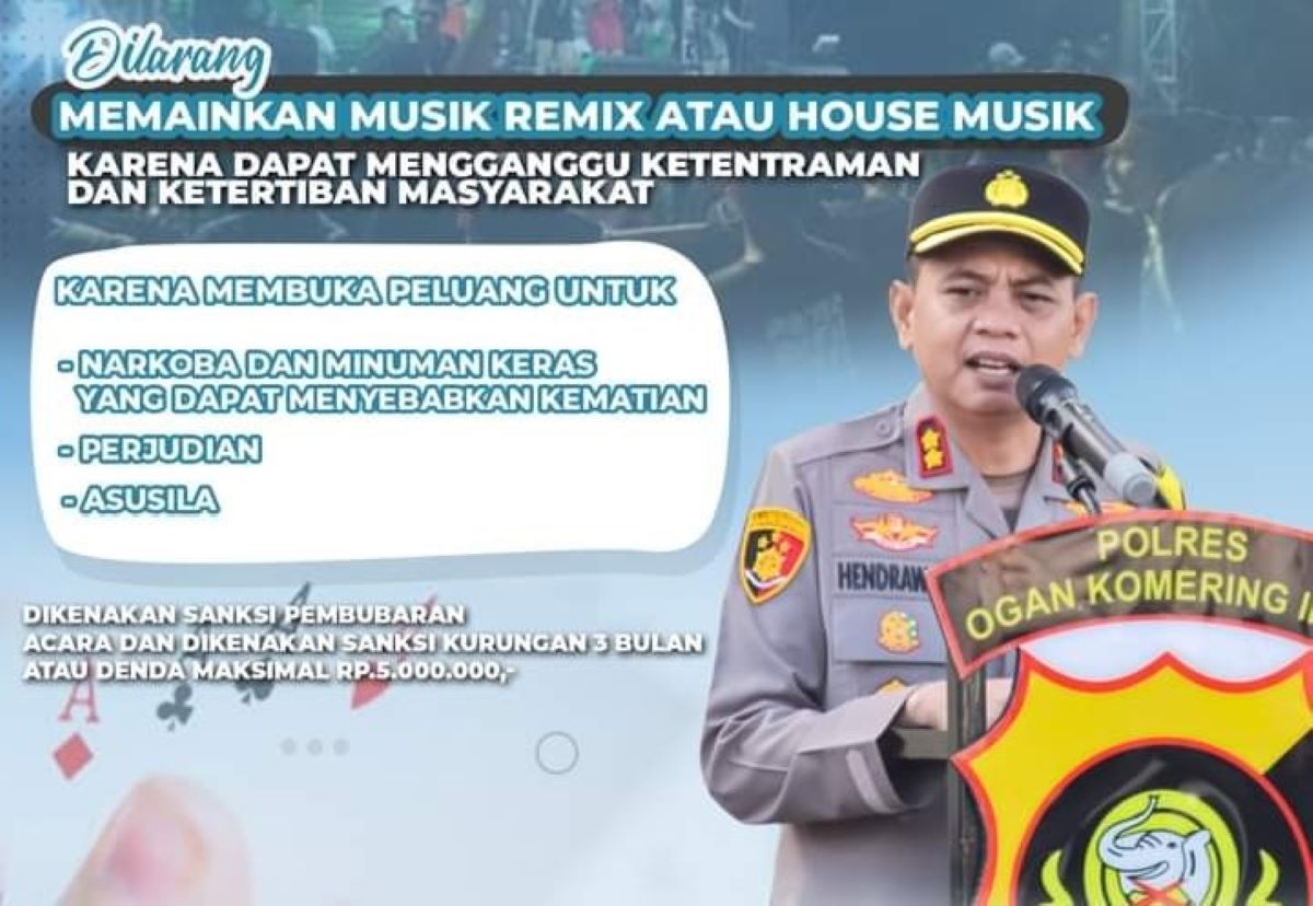 TEGAS! Polres OKI Larang Orgen Tunggal Mainkan Musik Remix, Ini Sanksinya