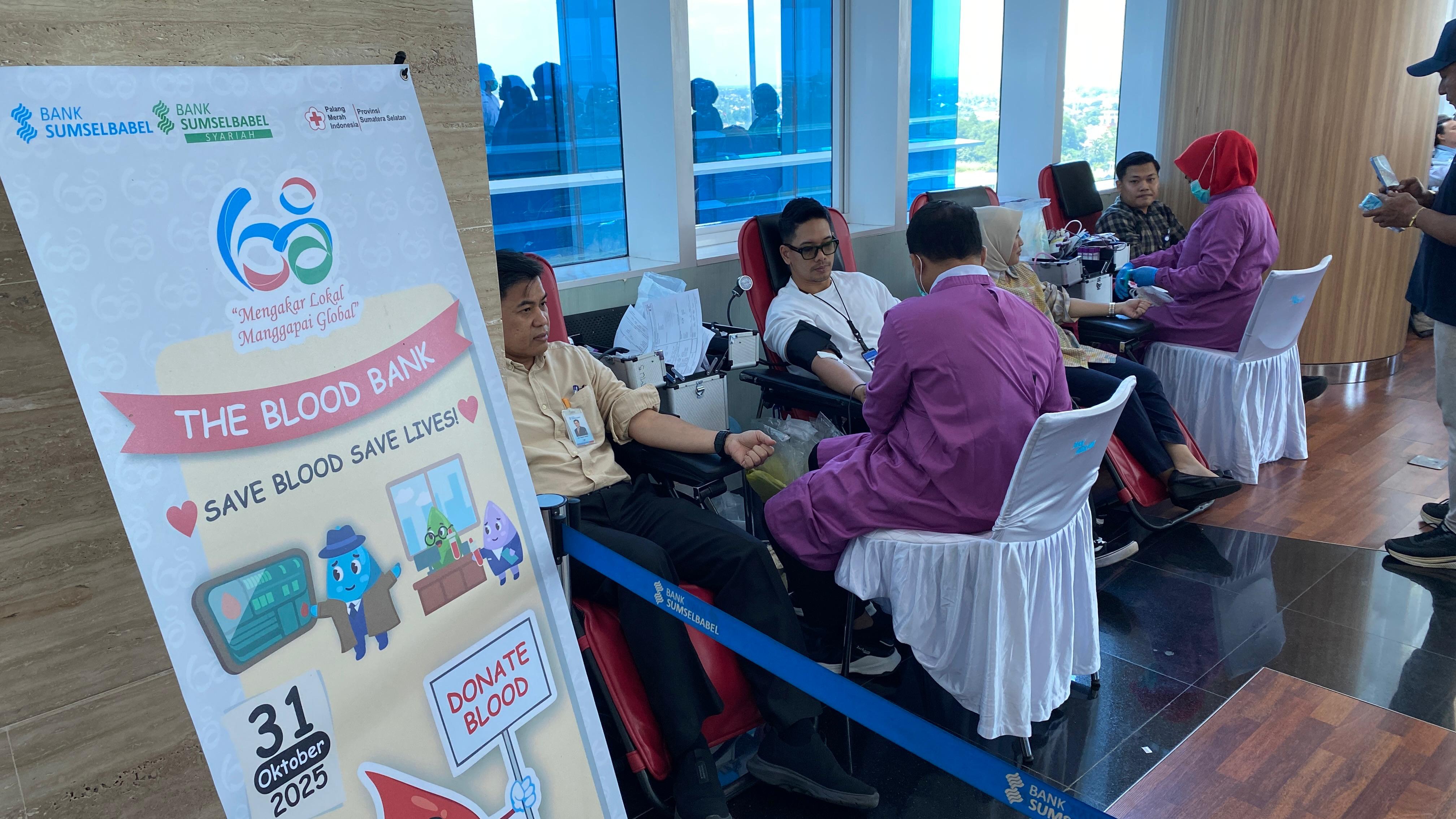 Sambut HUT ke-68, Bank Sumsel Babel Bersama PMI Sumsel Gelar Donor Darah 