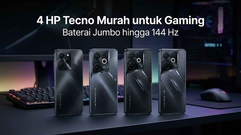 4 HP Tecno Paling Murah untuk Gaming, Baterai Jumbo hingga 144 Hz