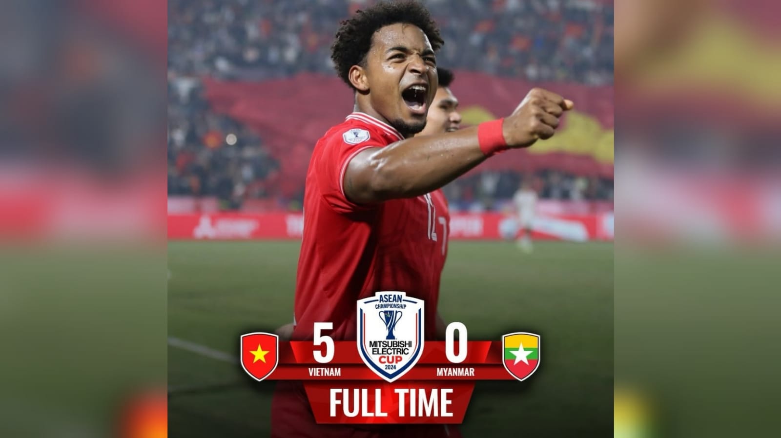 Piala AFF 2024: Vietnam 5-0 Myanmar, Golden Star Warriors Bersinar Juara Grup B