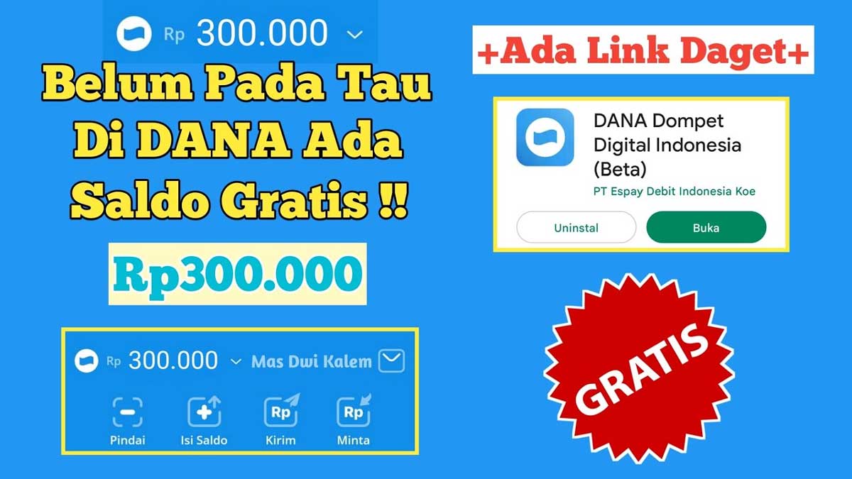 Cuan Masuk Rekening, Begini Cara Klaim Saldo DANA Rp300 Ribu Bikin Rezeki Ngalir Terus