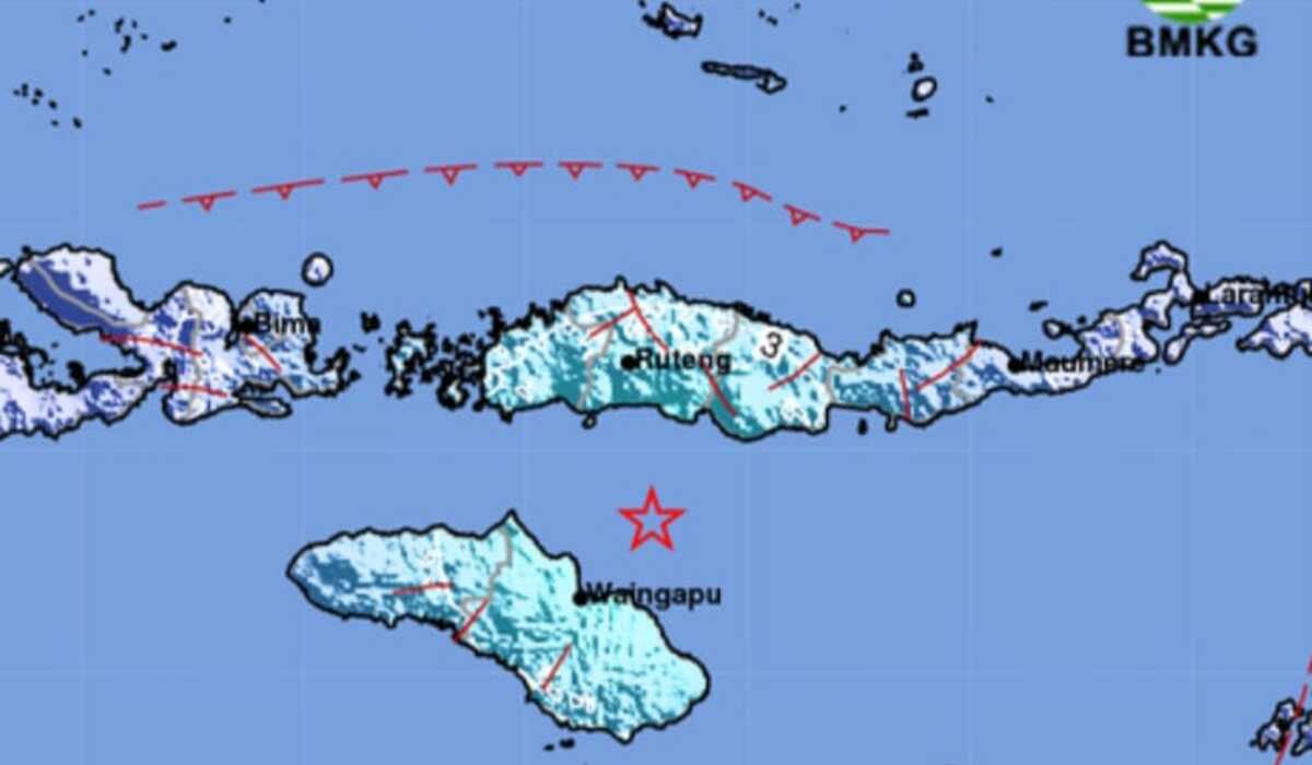 Update BMKG, Gempa Laut Terjadi di Sumba Timur NTT, Segini kekuatannya