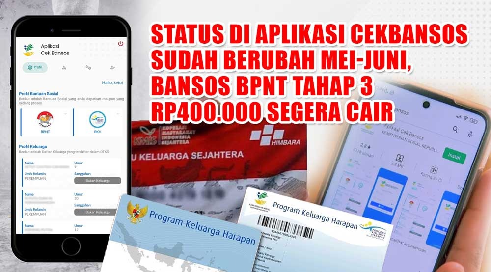 Status di Aplikasi Cekbansos Sudah Berubah Mei-Juni, Bansos BPNT Tahap 3 Rp400.000 Segera Cair 