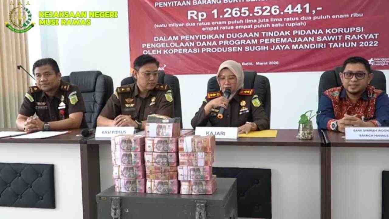 Kasus Dugaan Korupsi Program PSR, Kejari Musi Rawas Sita Lebih dari Rp1,2 Miliar
