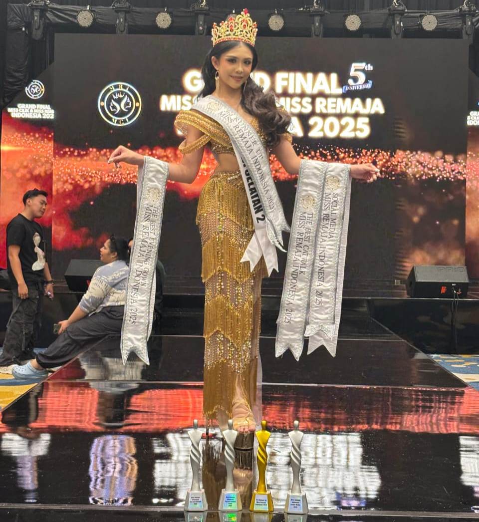 Wakili Sumsel, Ajeng Mazayah Salsabila Raih 4 Penghargaan di Miss Remaja Indonesia 2025