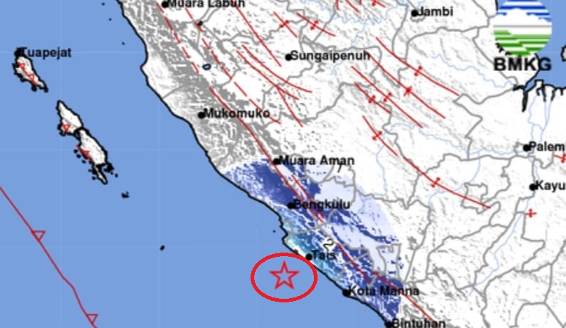 Pagi Ini, Gempa Laut 4.6 Magnitudo Guncang Seluma Bengkulu