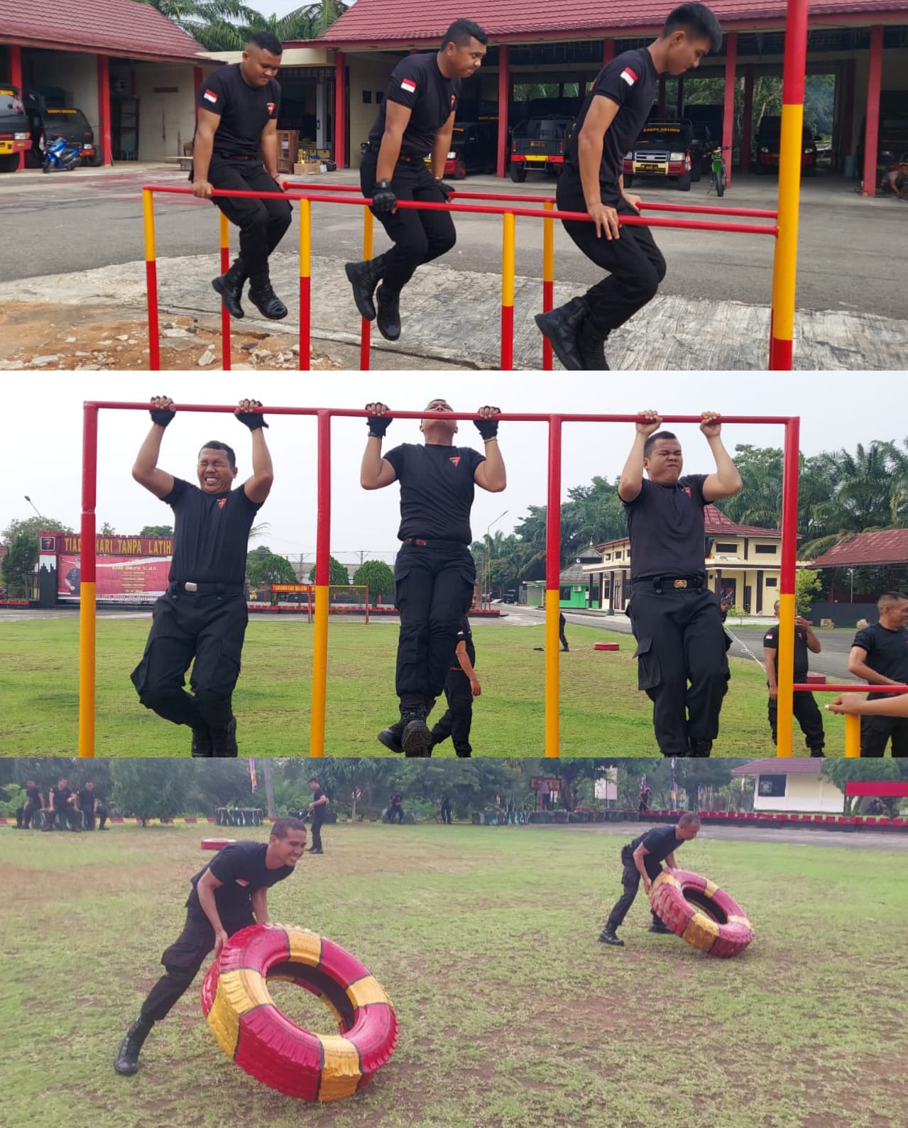 Personel Satbrimob Polda Sumsel Batalyon B Pelopor Latihan Brifit Warriors