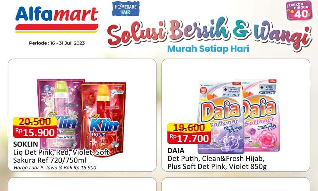 Katalog Promo Alfamart Hingga 31 Juli 2023, Solusi Bersih dan Wangi, Soklin 750ml Hanya Rp15.900