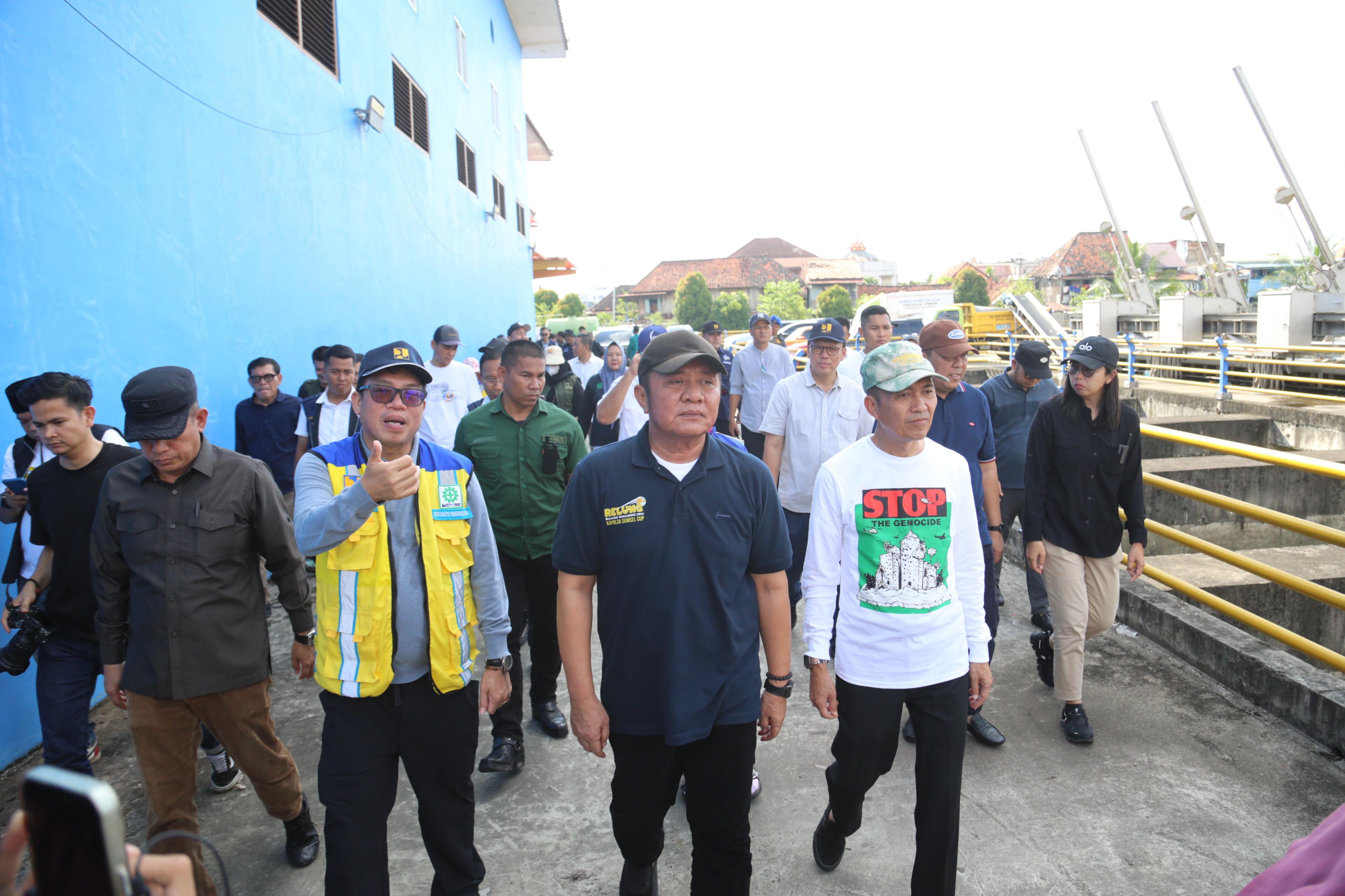 Kolaborasi Atasi Banjir, Gubernur dan Wali Kota Tinjau Stasiun Pengendali Banjir Sungai Bendung Palembang