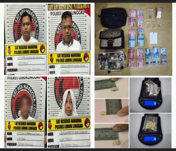 Polisi Tangkap 4 Pengedar Narkoba di Lubuklinggau, 1 Tersangka Masih Dibawah Umur 