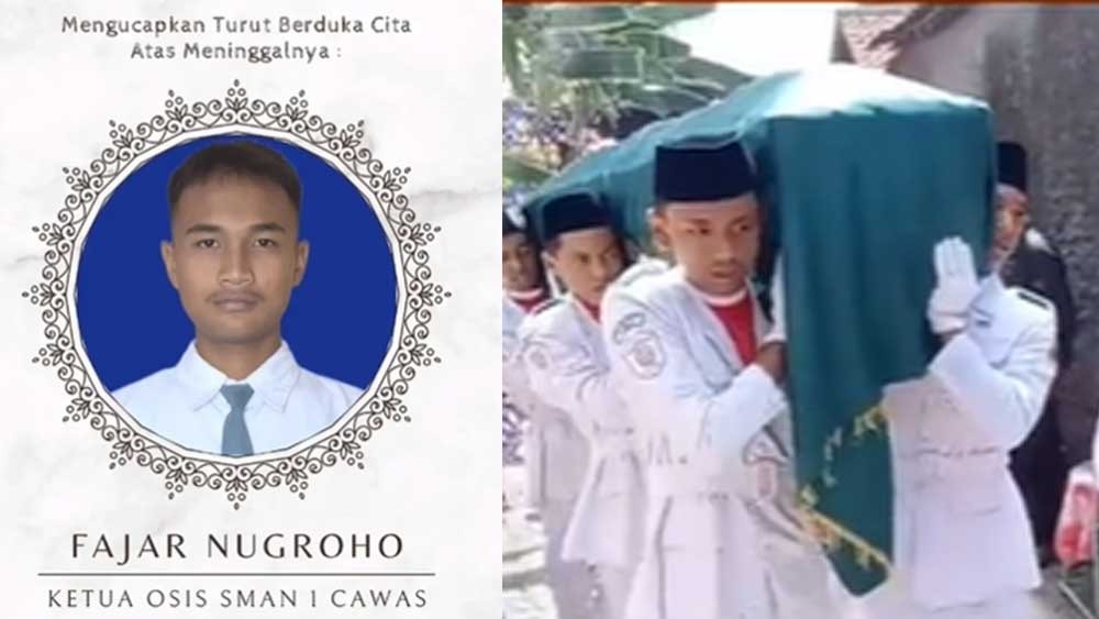 Dikenal Dengan Sosok Yang Baik Dan Saleh, Pemakaman Ketua Osis SMAN 1 Cawas Penuh Dengan Isak Tangis keluarga 