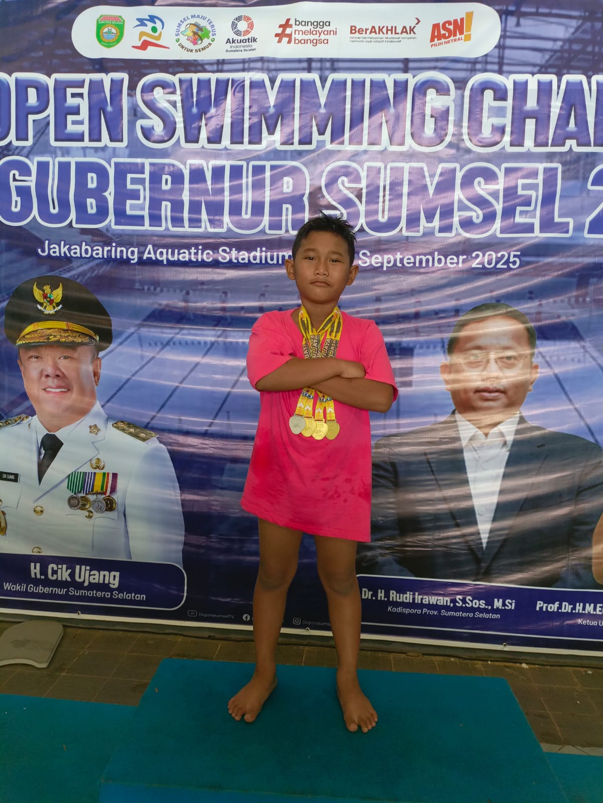 Anak Asal Lubuklinggau Sabet 3 Medali Emas di Kejuaraan Renang Nasional di Palembang 