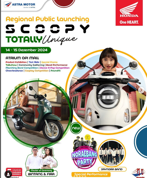 Ramaikan Peluncuran New Honda Scoopy di Palembang Besok, Ada Perlombaan Keren dan Performance Seru