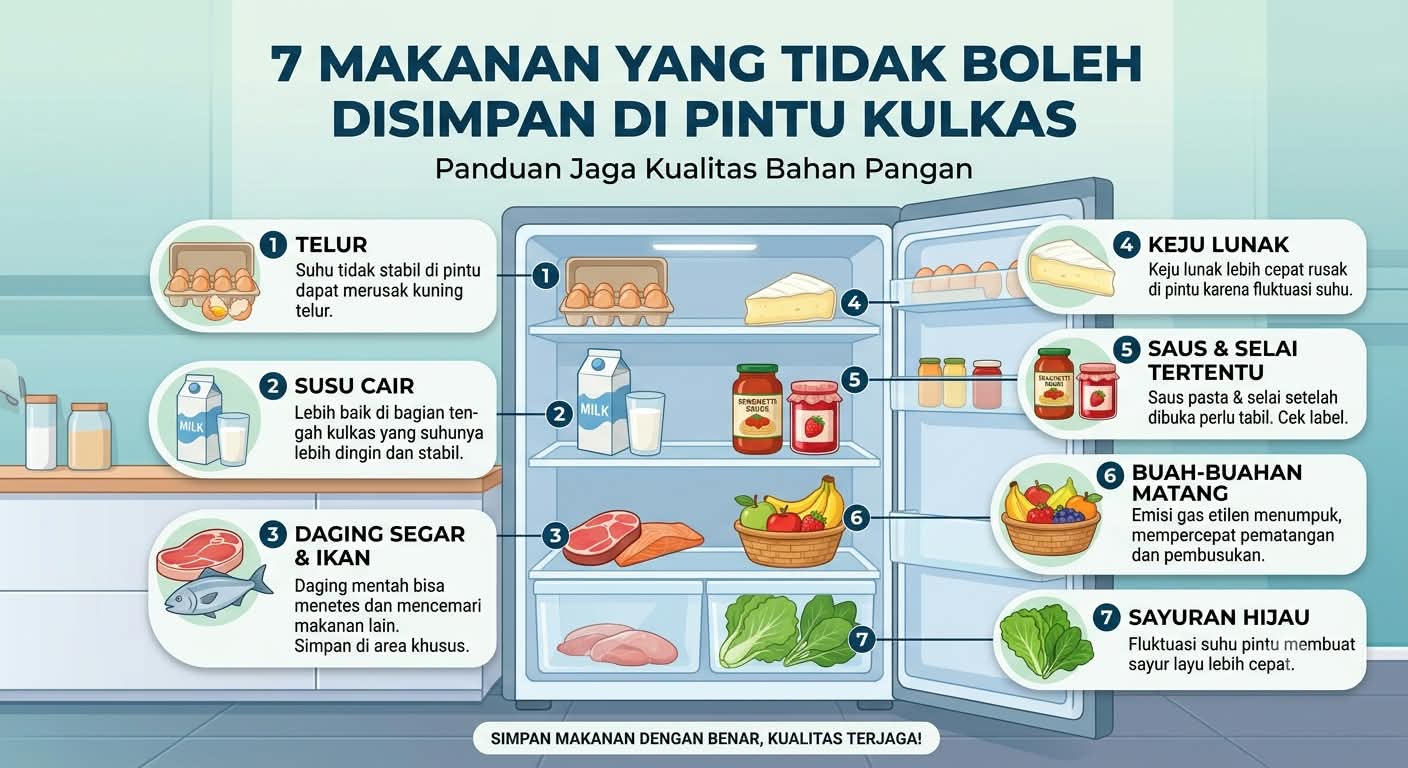 Sering Diletakkan di Rak Pintu: 7 Bahan Makanan Ini Wajib Segera Dipindahkan dari Pintu Kulkas Demi Kesehatan
