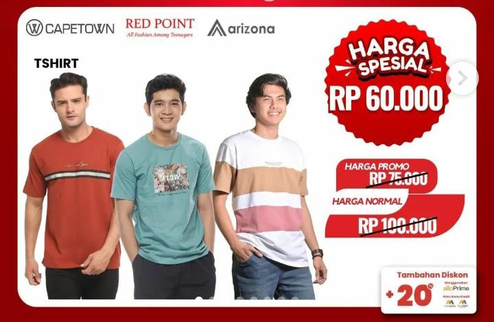 Transmart Full Day Sale Hari Ini 8 Agustus 2023, Beragam T-Shirt Hanya Rp60.000 Aja