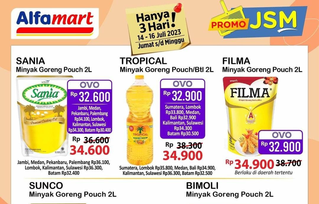 KATALOG Promo Alfamart Hingga 16 Juli 2023, Minyak Goreng 2 Liter Hanya Rp30.400
