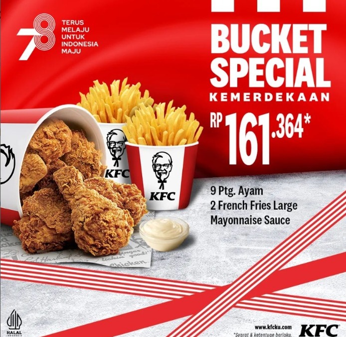 Promo KFC Bulan Agustus Terbaru Spesial Kemerdekaan HUT RI Ke-78
