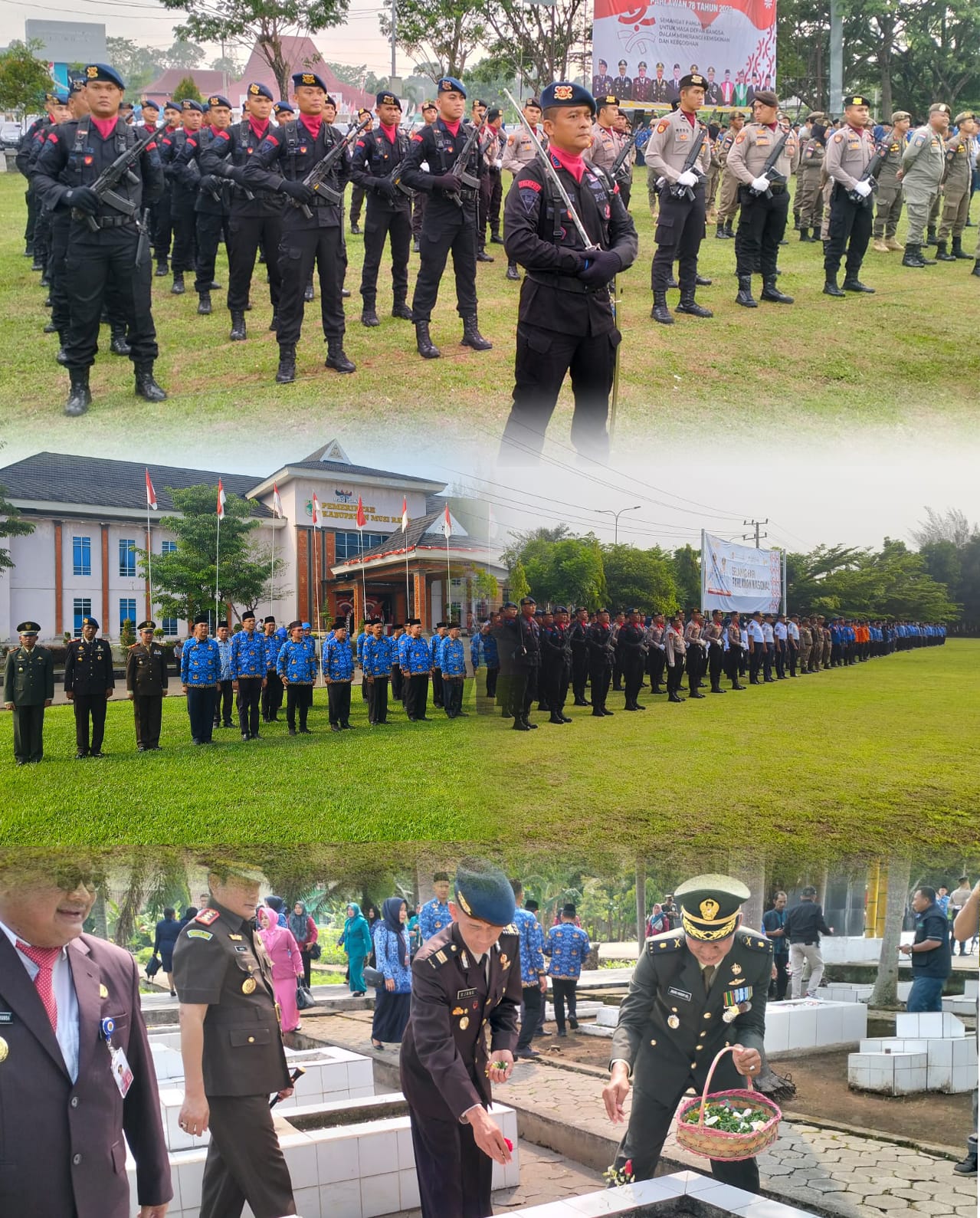 Satbrimob Polda Sumsel Batalyon B Pelopor Ikuti Upacara Peringatan Hari Pahlawan di Lubuklinggau dan Mura