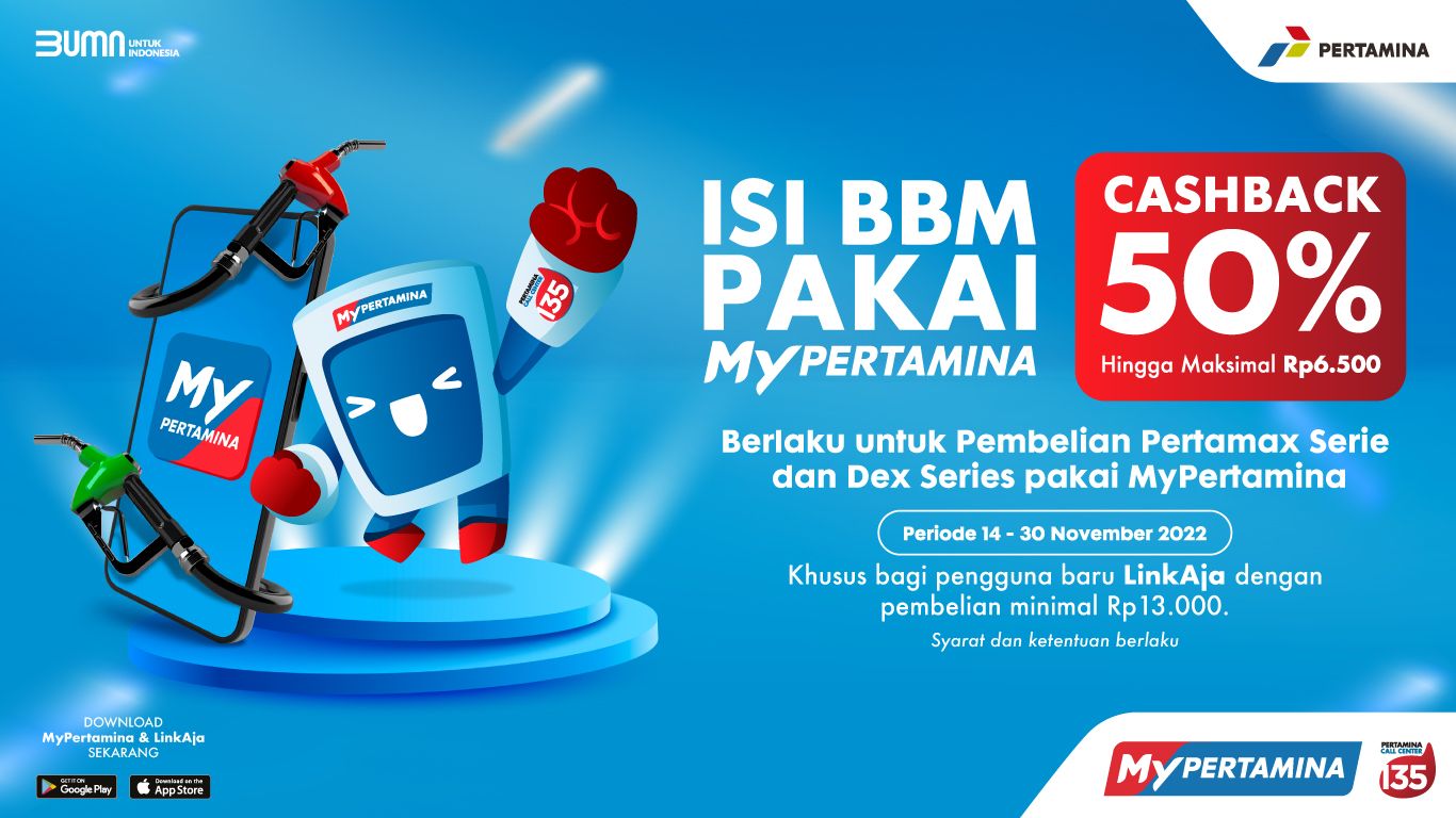 Dapatkan Cashback 50 Persen Bagi Pengguna Baru LinkAja di MyPertamina, Begini Caranya