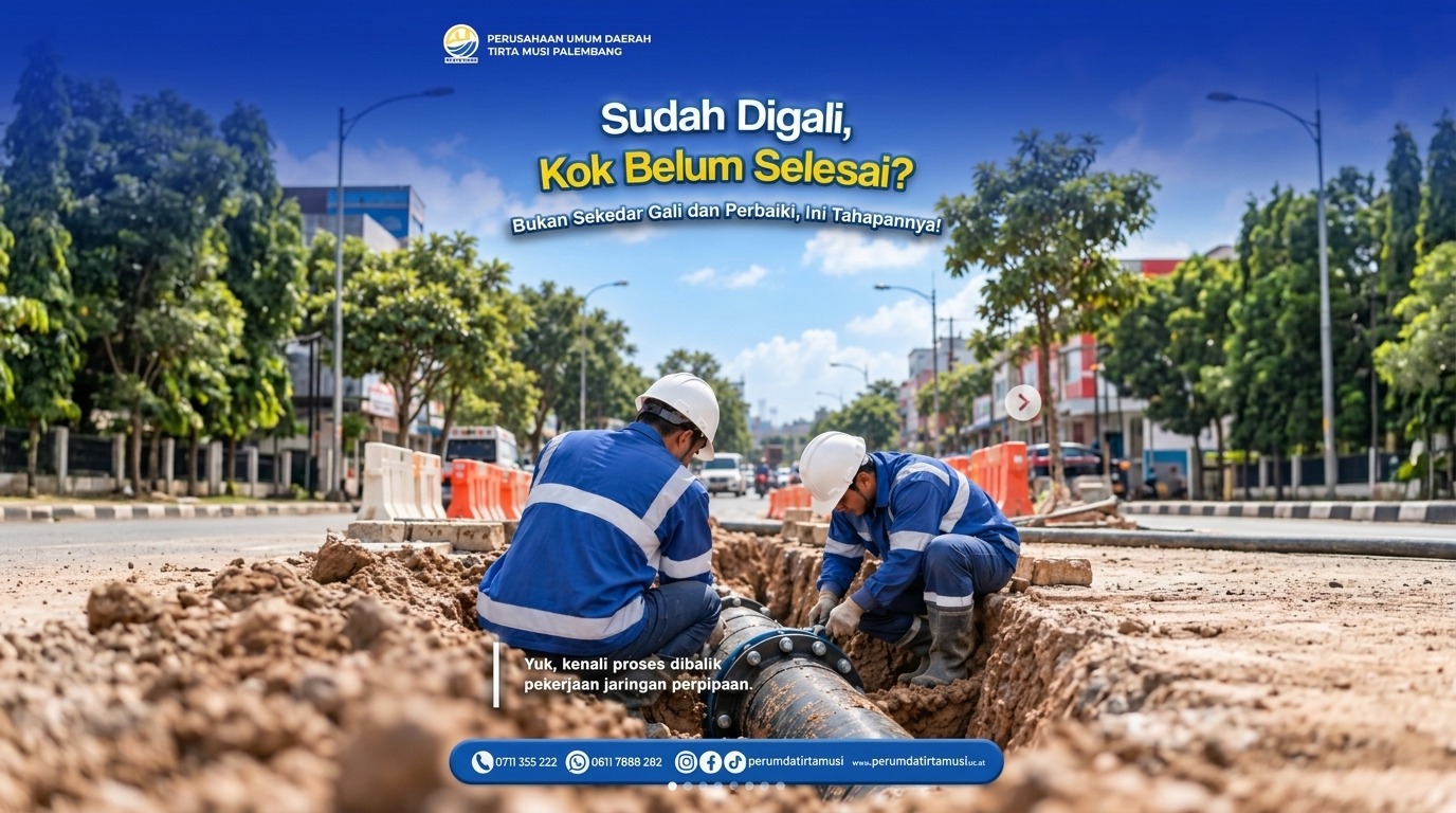 Jalan Sudah Digali tapi Belum Diaspal Lagi? Tirta Musi Palembang Ungkap Proses di Baliknya!