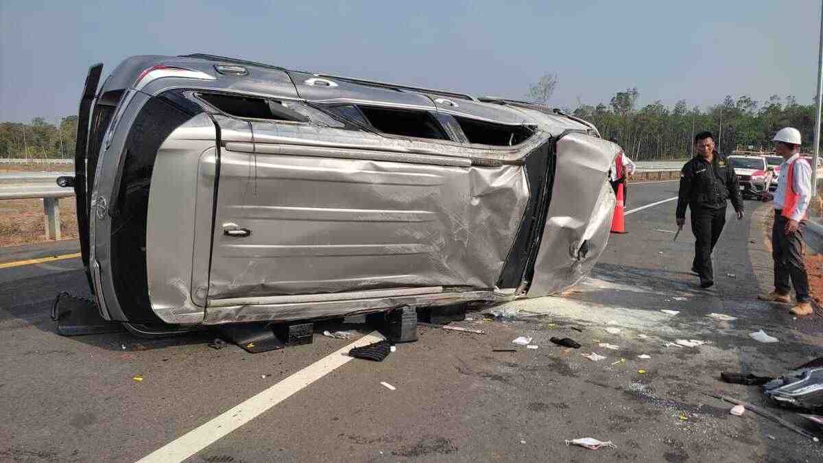 Rombongan KONI Ogan Ilir Kecelakaan Parah di Jalan Tol Indra-Prabu