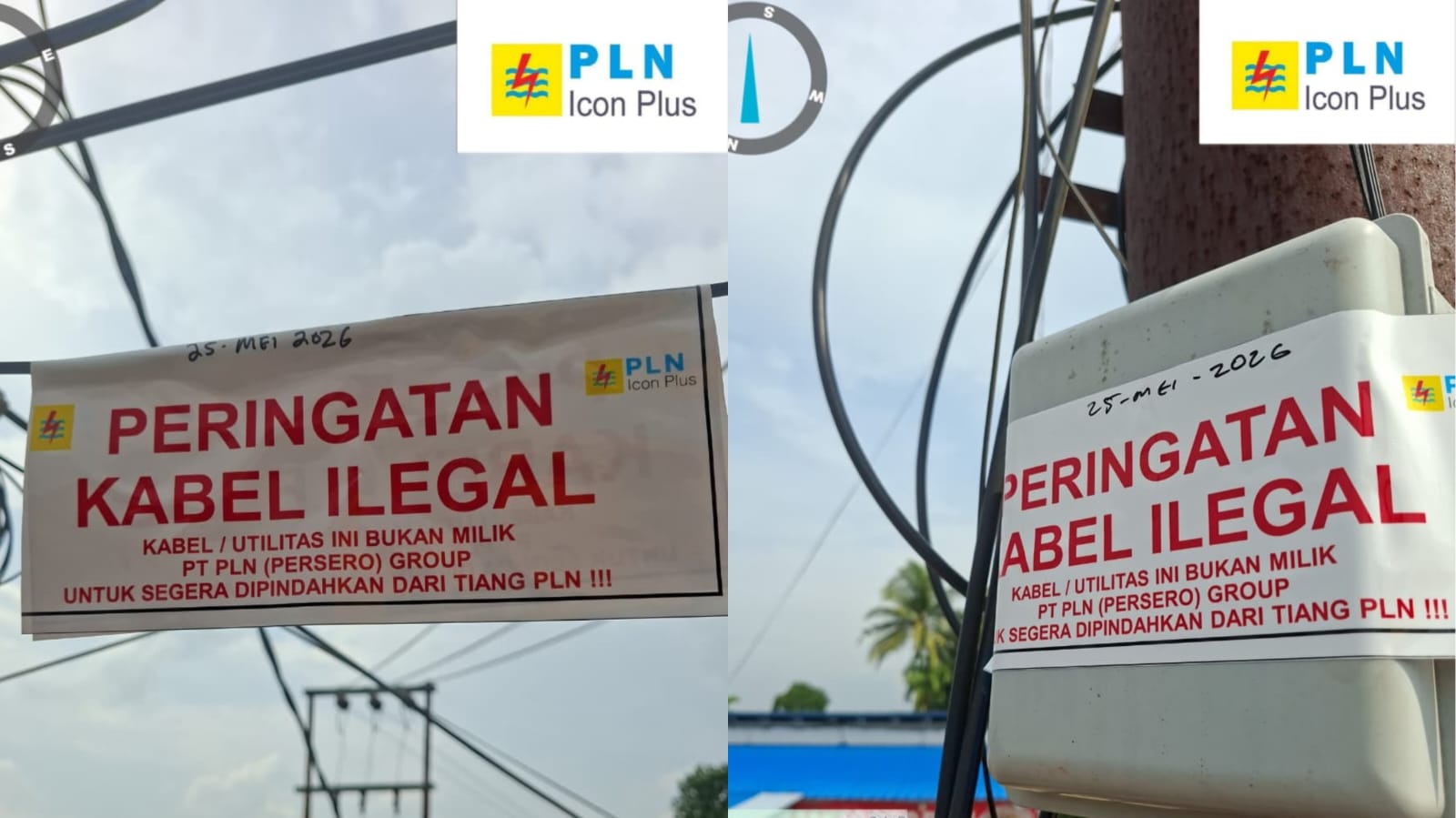 PLN Icon Plus Tertibkan Jaringan Internet Ilegal di Tiang PLN Kawasan Gandus