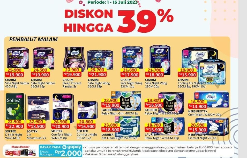 KATALOG Promo Alfamart hingga 15 Juli 2023, Khusus Pembalut Wanita Ada Diskon 39 Persen