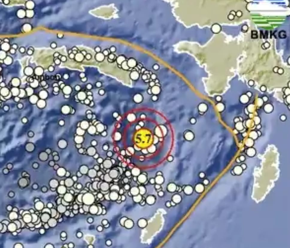 Gempa 5.7 Magnitudo Guncang Maluku Tenggara, Tak Berpotensi Tsunami