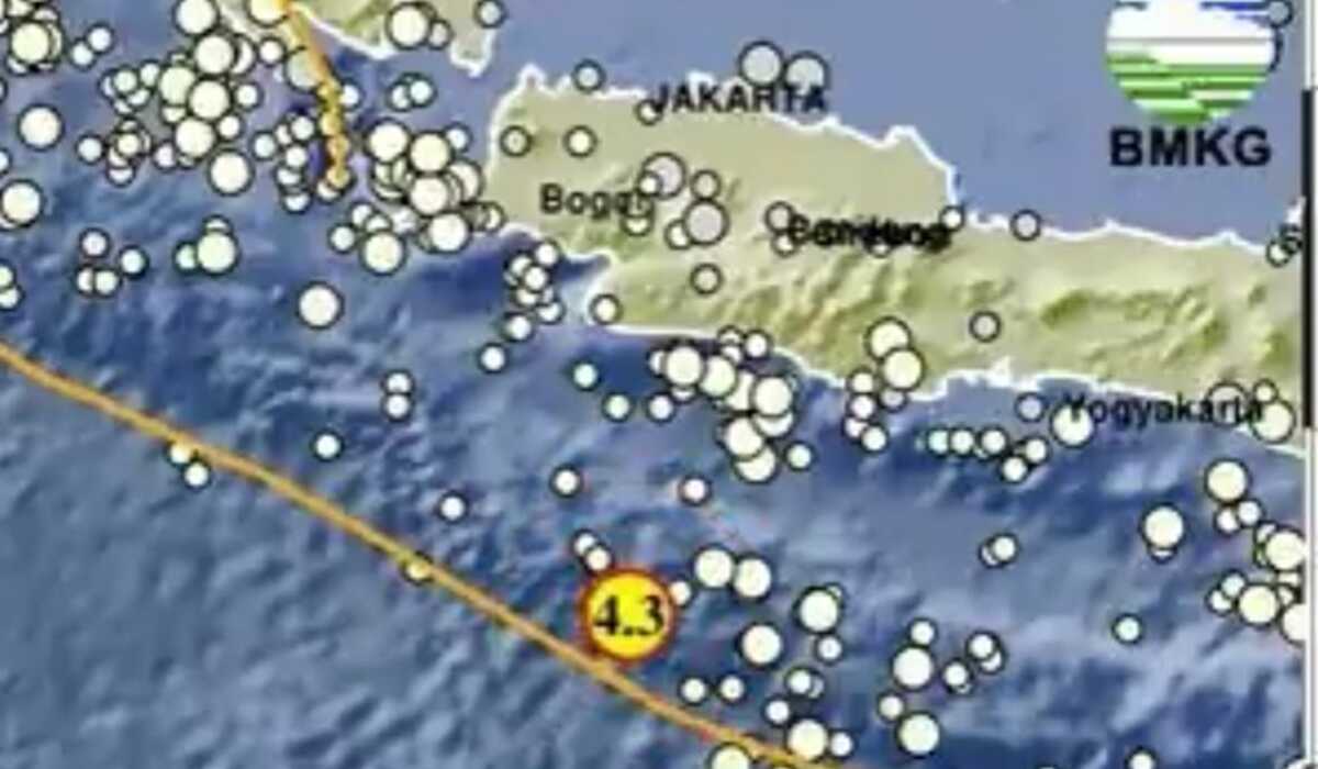 Update BMKG, Gempa 4.3 Magnitudo Guncang Sukabumi Jabar