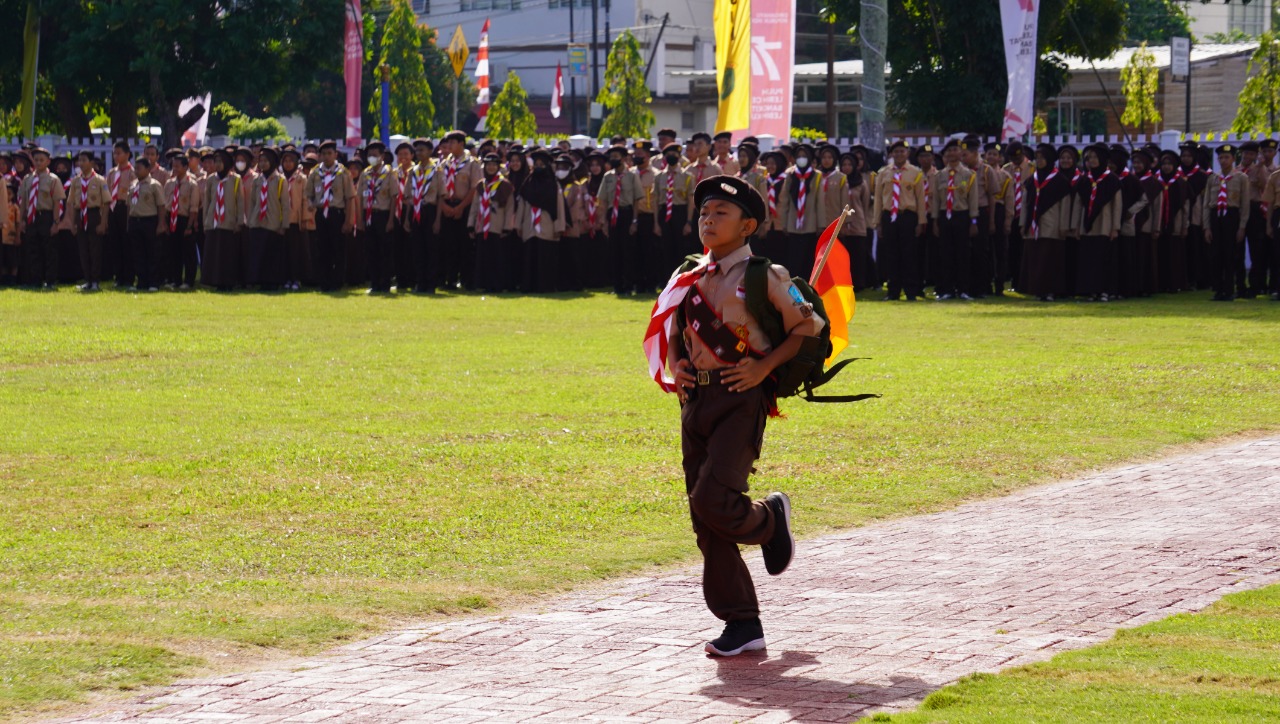  Jadi Komandan Upacara Hari Pramuka Ke-61, Putra Jurnalis di OKI Sedot Perhatian