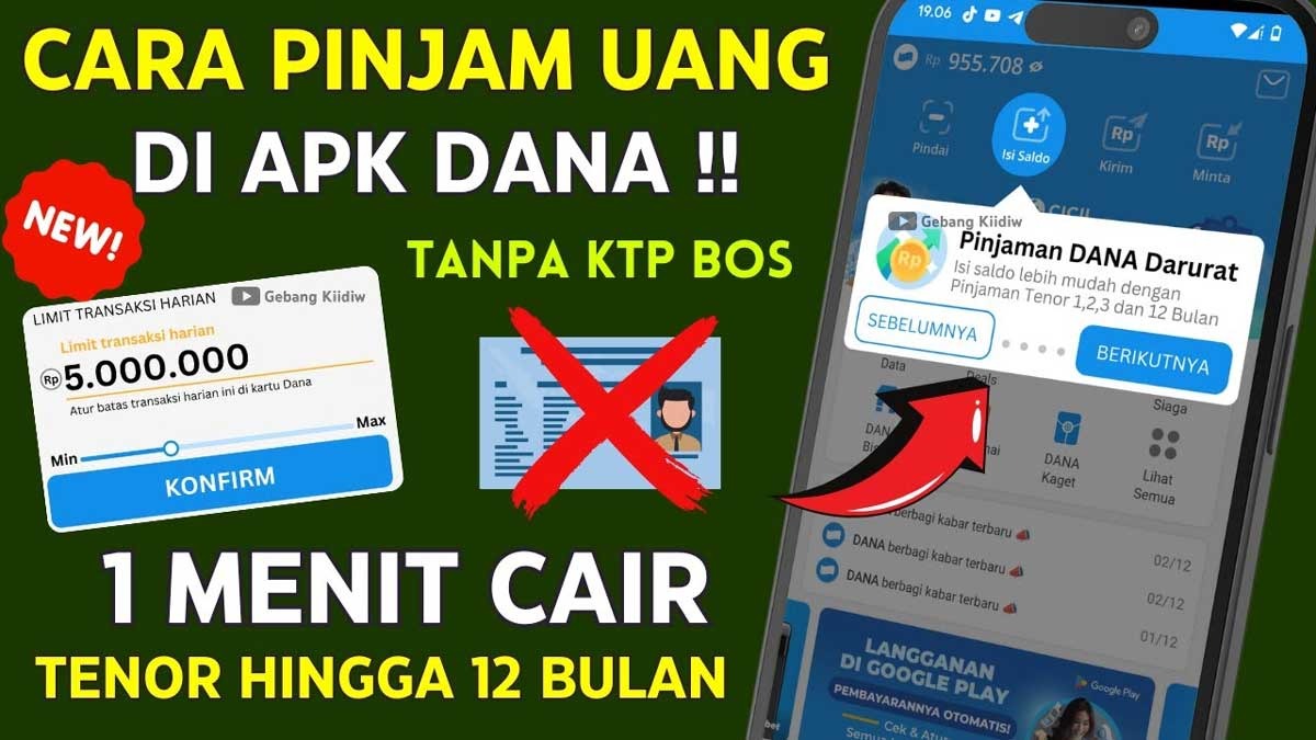 MUDAH! Tak Perlu KTP, Begini Cara Pinjam Saldo DANA Rp500 Ribu Modal Nomor Hp