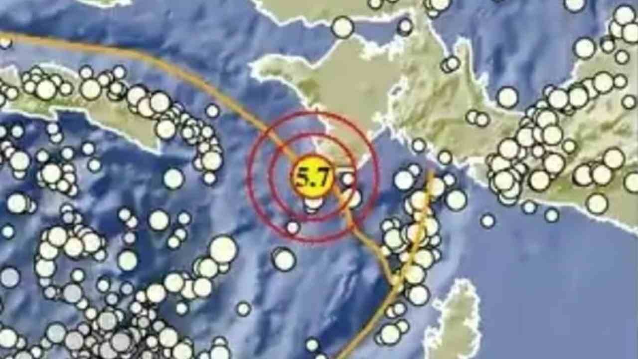 Update BMKG, Gempa Magnitudo 5.7 Guncang Fakfak Papua Barat, Disini Titik Episentrumnya