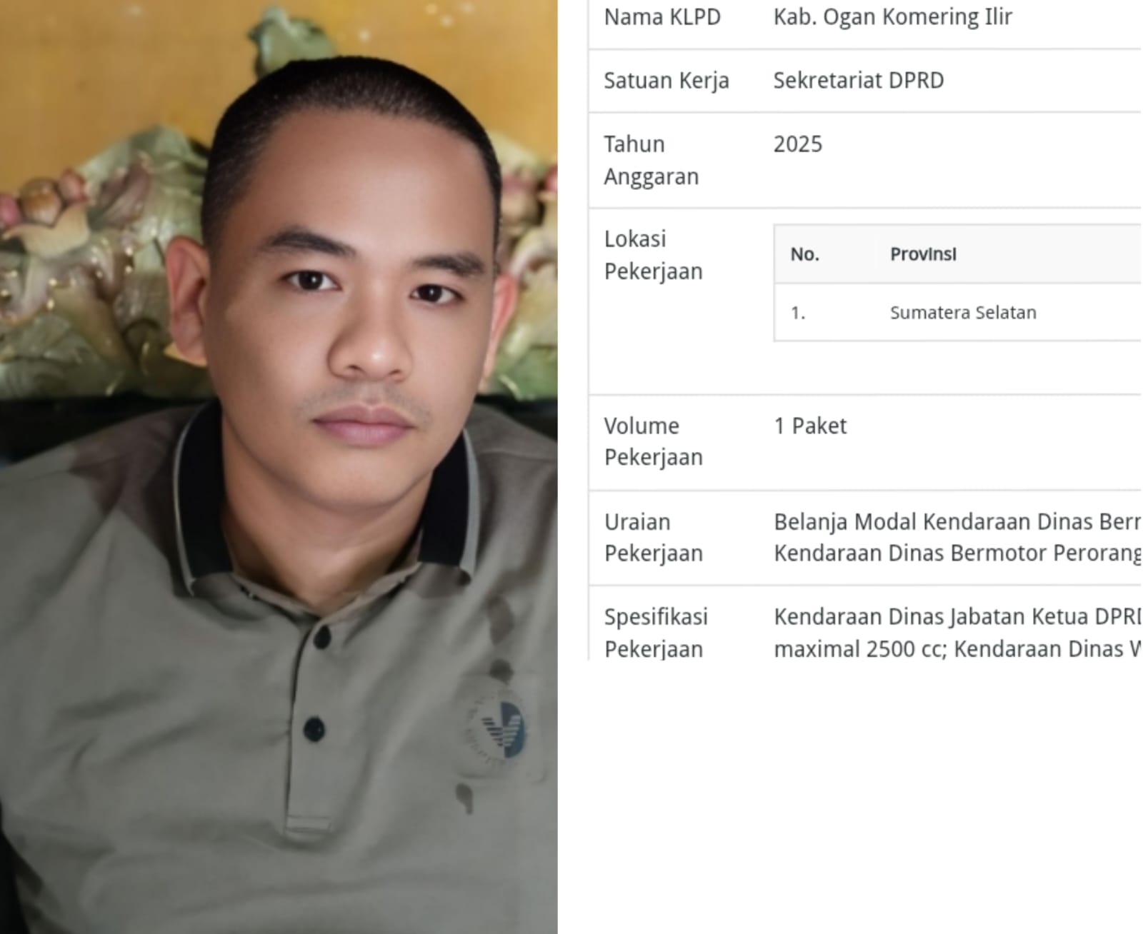 Anggaran Pembelian Mobil Dinas DPRD OKI Disorot, Ahmad Akbar: Sebaiknya Dibatalkan Saja