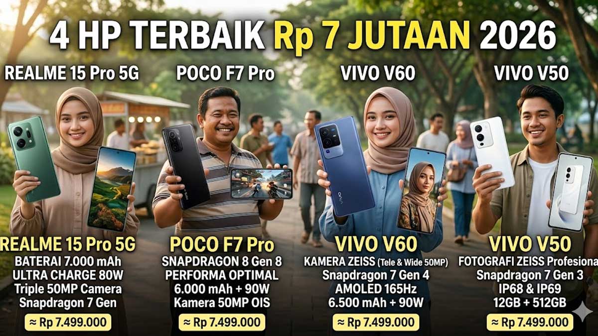 Budget 7 Jutaan Rasa Flagship! Ini 4 HP Terbaik 2026 dengan Performa Ngebut