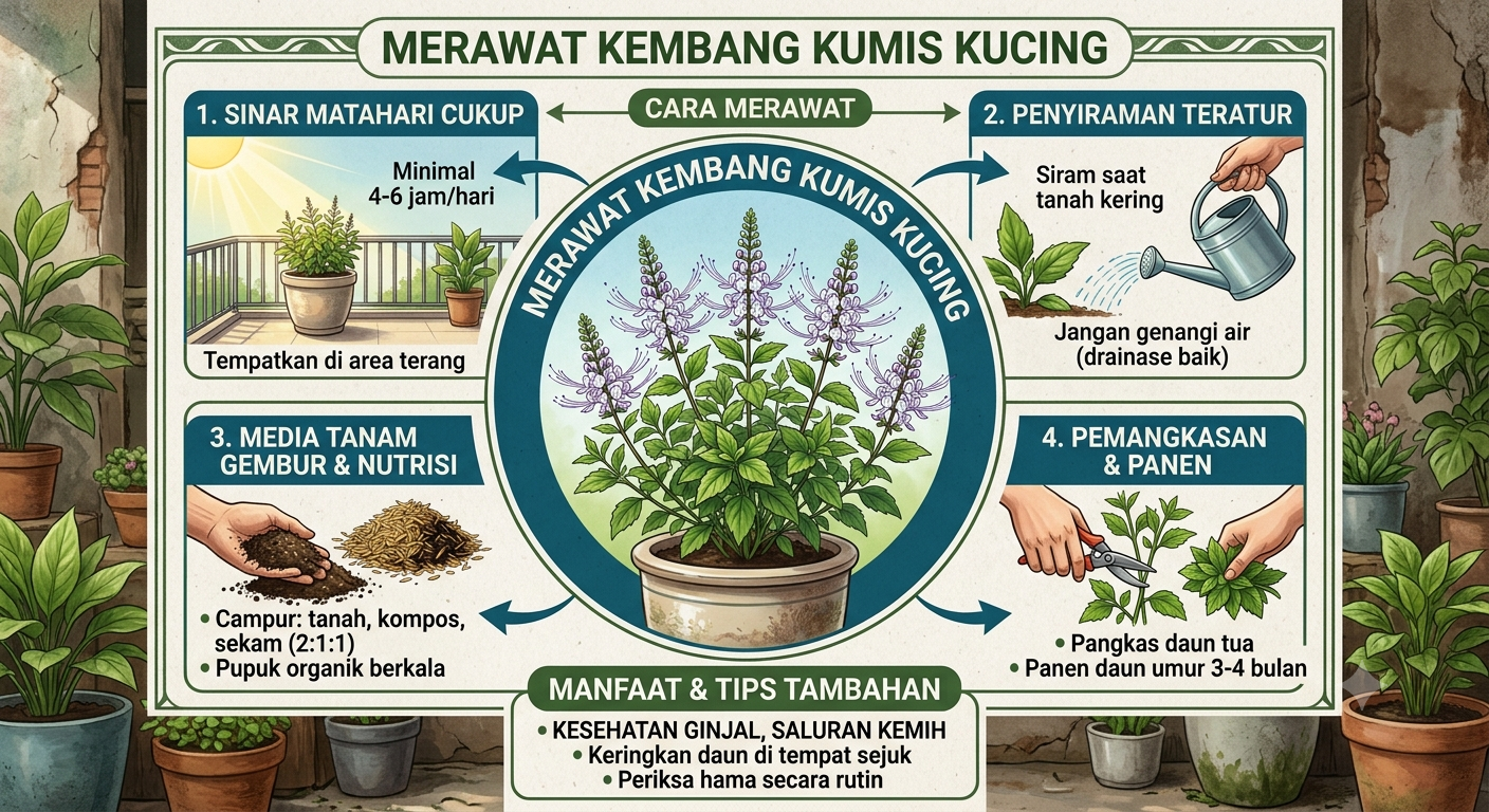 Cara Merawat Kembang Kumis Kucing Agar Tumbuh Subur dan Berbunga Indah