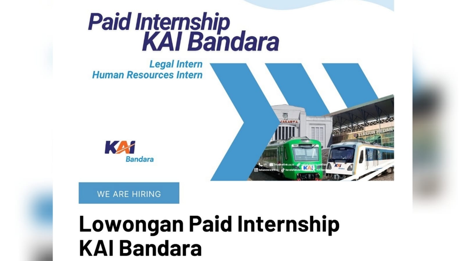 Lowongan Kerja BUMN KAI Bandara: Posisi Sebagai Taxation Intern, Simak Syarat dan Link Daftarnya