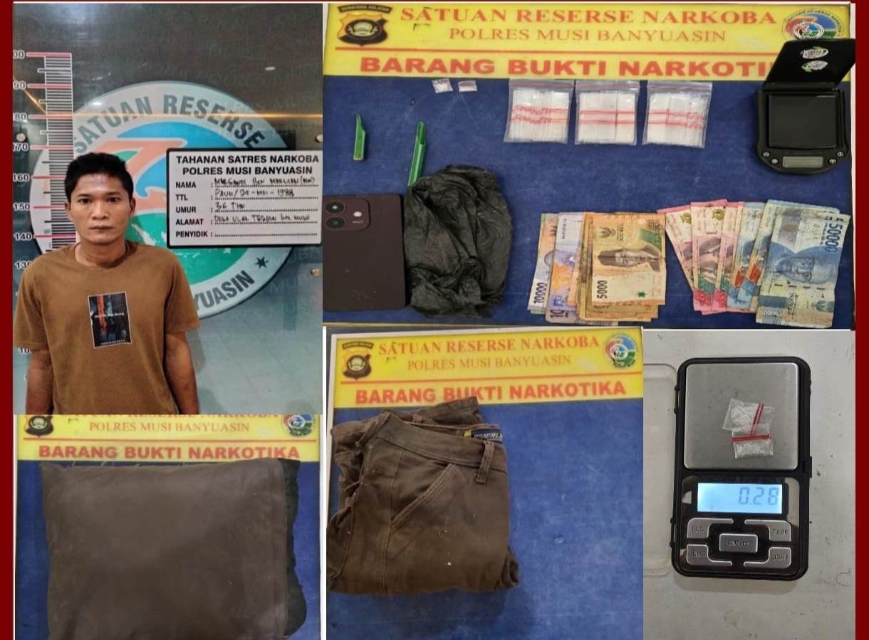 Pengedar Sabu Asal Lawang Wetan Diamankan Satres Narkoba Polres Muba