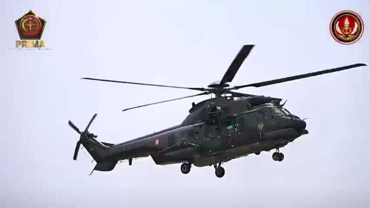 Taktisnya Heli Caracal HT-7201 Pantau Situasi Pasca Pelantikan Presiden RI, Cek Spek Gaharnya