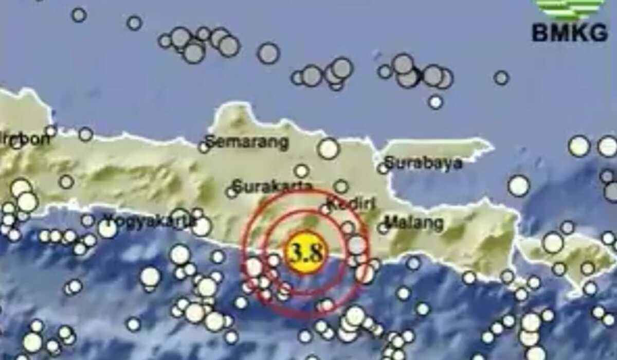 Update BMKG, Gempa 3.8 Magnitudo Guncang Trenggalek Jawa Timur