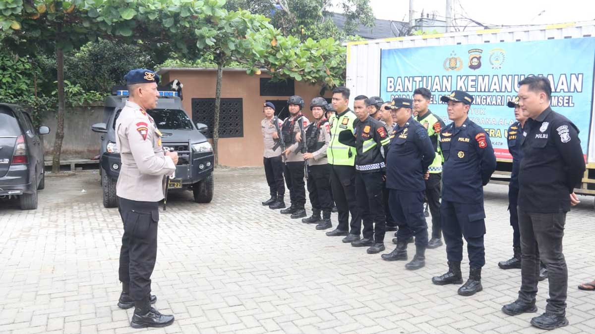 Satgas Kemanusiaan Polda Sumsel Gelar Apel di Labuhan Batu, Pastikan Pengawalan Logistik Aman