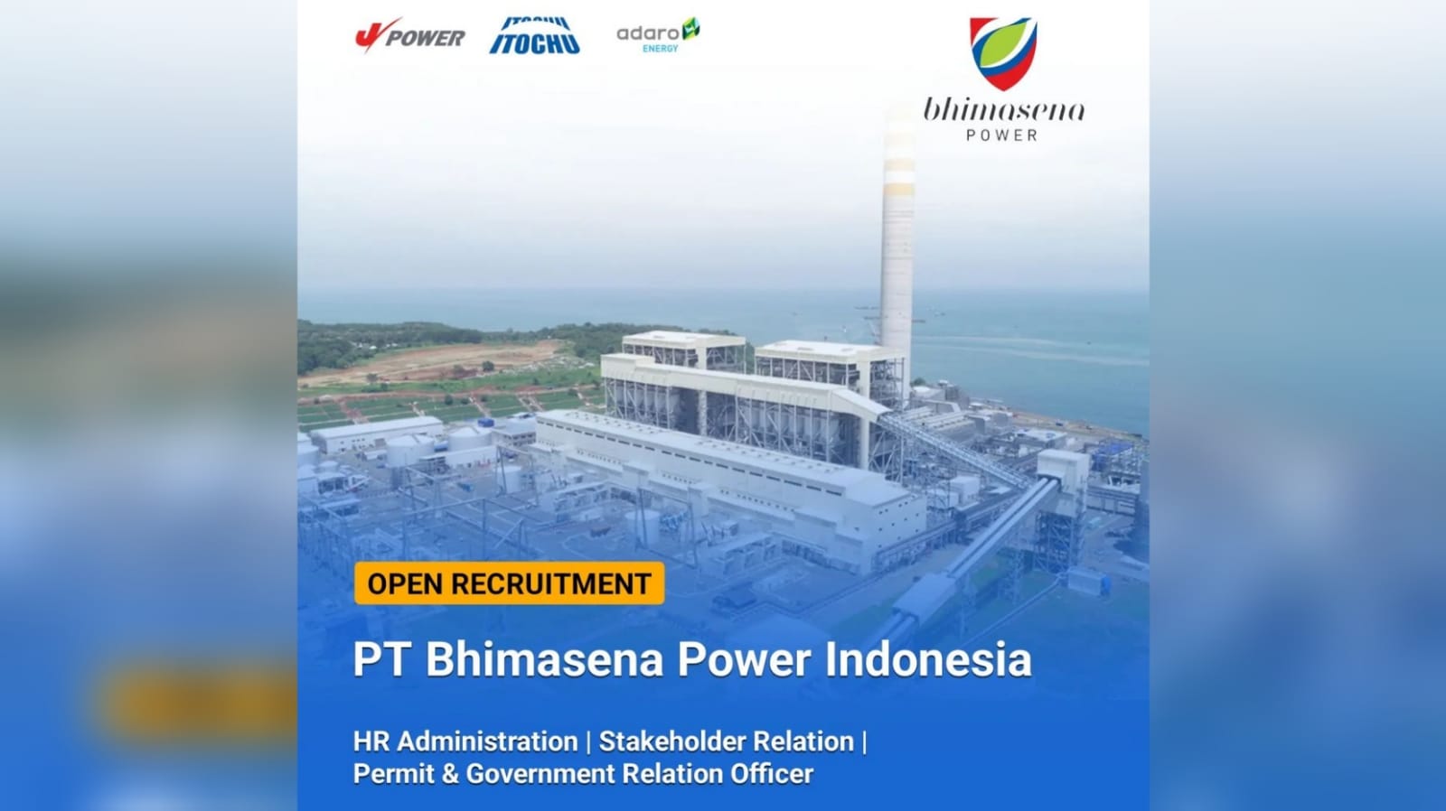 Lowongan Kerja Konsorsium Tiga Perusahaan listrik Besar PT Bhimasena Power Indonesia