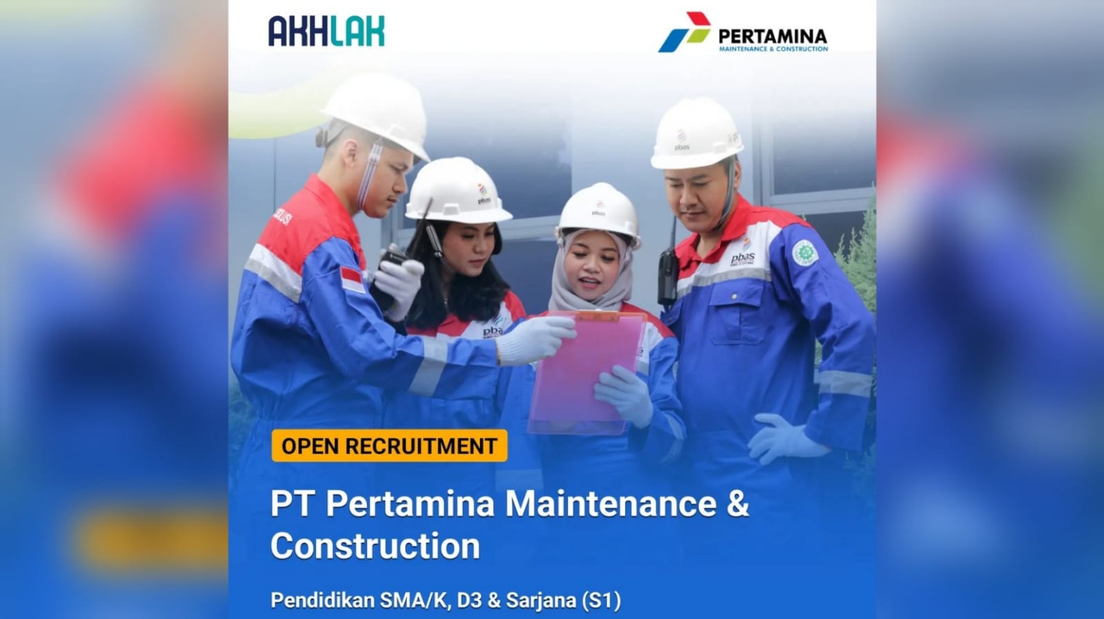 Penerimaan Besar-besaran BUMN PT Pertamina Maintenance-Construction Buka Lowongan Kerja Lulusan SMA SMK D3/S1