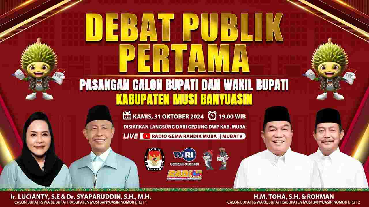 Masyarakat Muba Jangan Ketinggalan, Saksikan Debat Publik Paslon Bupati Malam Ini 