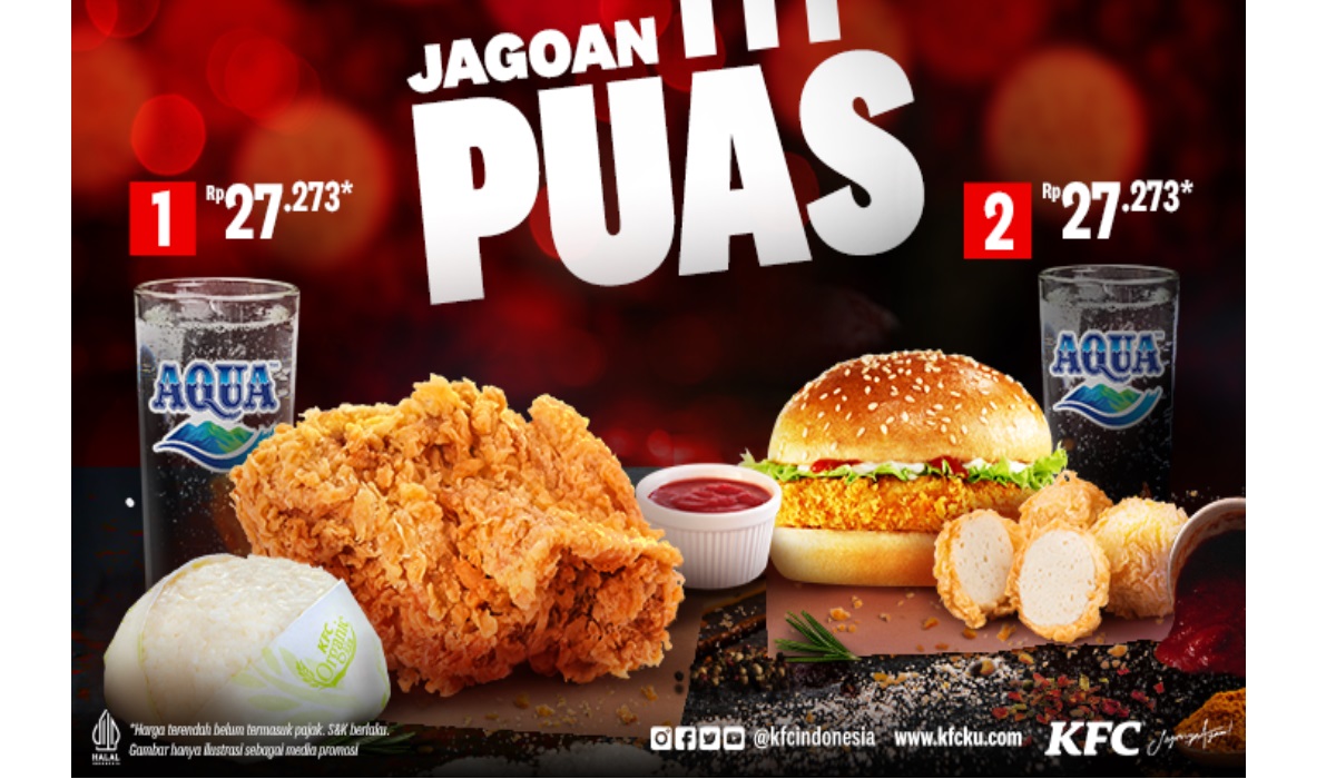 Promo KFC Jagoan Puas, Dapatkan 2 Menu Pilihan Dijamin Dompet Gak Boncos