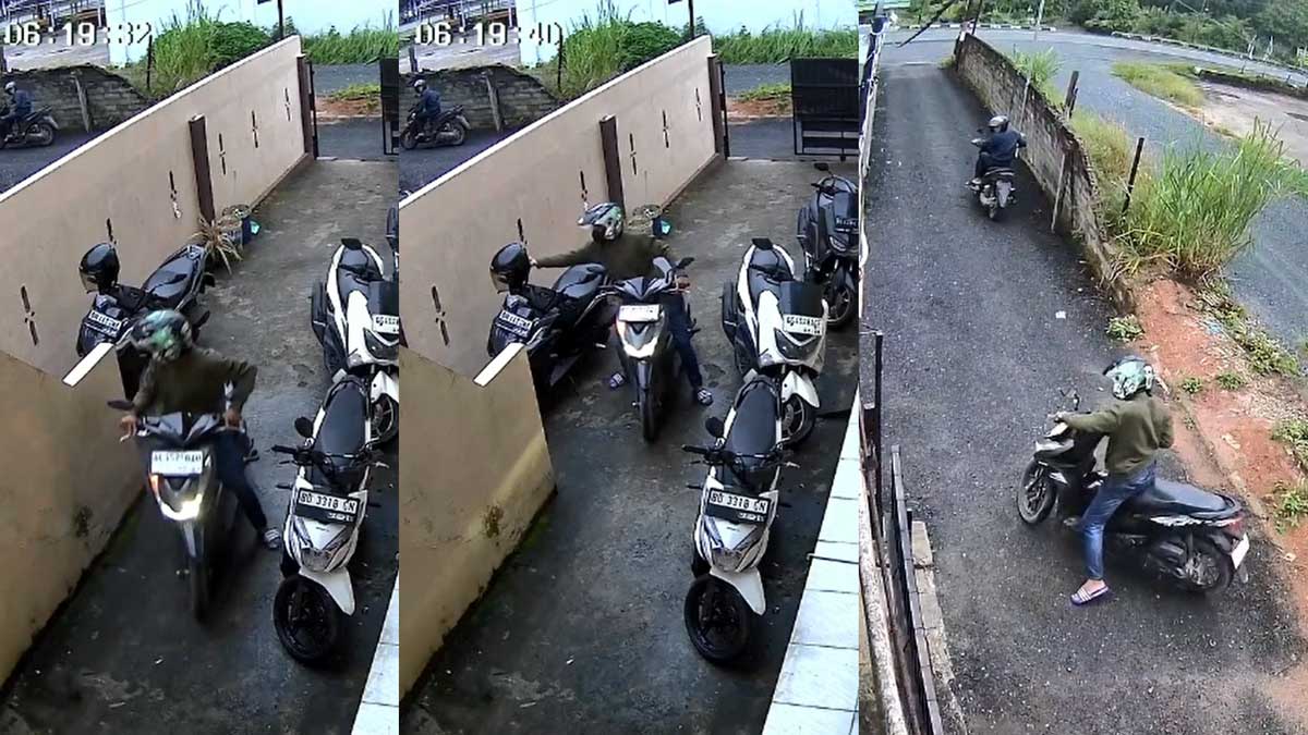 Waspada! Motor Mahasiswi Unsri Digasak Maling di Indralaya, Aksi Pelaku Terekam CCTV